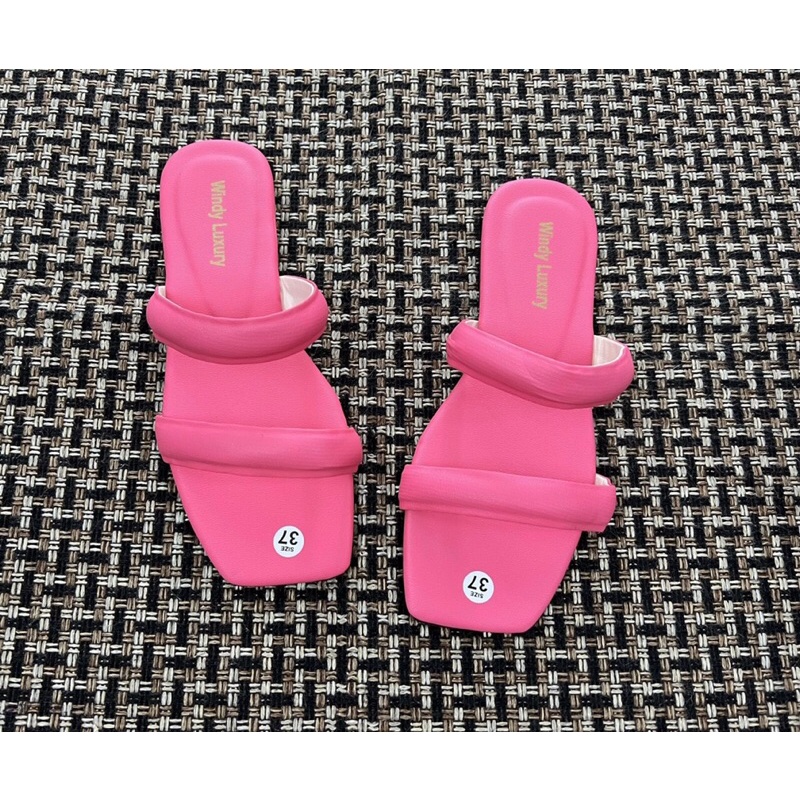 Dép lê nữ 2 quai phồng đế bệt siêu hot