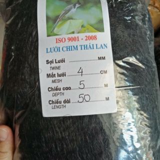 Lưới bẫy chim 4 phân cao 5 mét dài 30 mét rất nhạy
