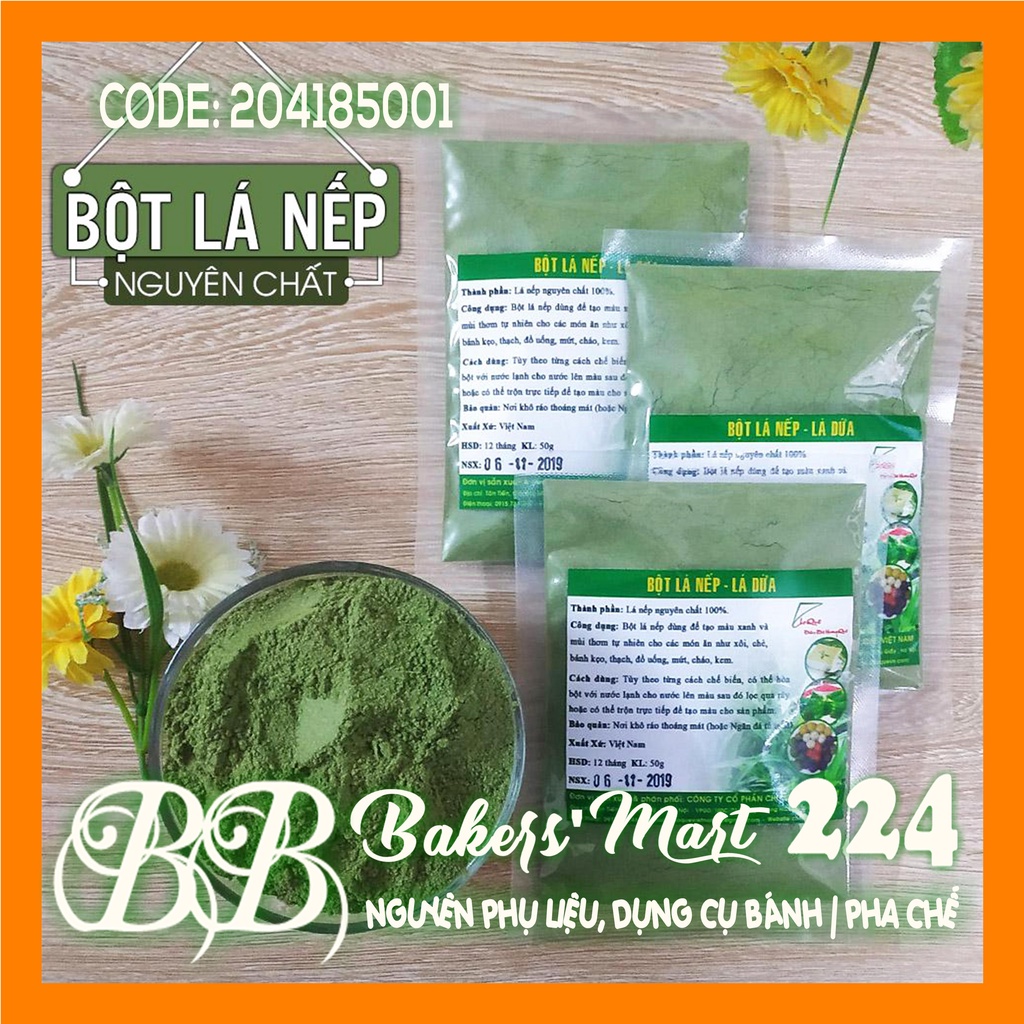 Bột tạo màu, mùi LÁ DỨA, LÁ NẾP - 1 Gói 50gr