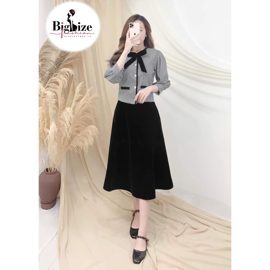 ( 50 - 95 KG ) CHÂN VÁY ĐEN BIGSIZE SANG CHẢNH PHỐI ĐỒ CỰC DỄ, CHE KHUYẾT ĐIỂM | BigBuy360 - bigbuy360.vn