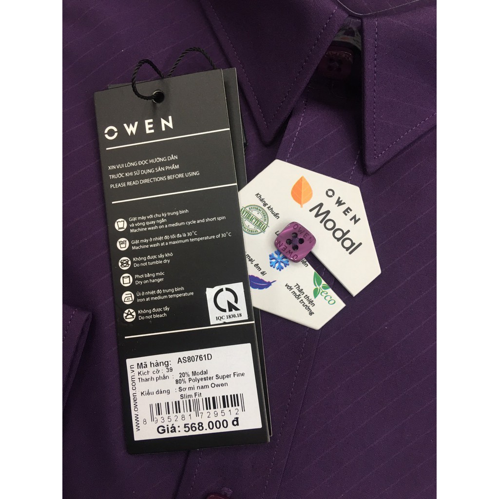 ÁO SƠ MI NAM DÀI TAY TÍM KẺ HỌA TIẾT As80418 CHẤT SỢI TRE CHỐNG NHĂN MỊN MÁT