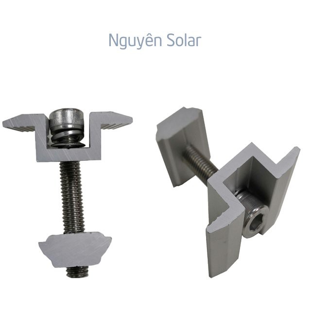 Bát Kẹp Giữa Năng Lượng Mặt Trời_ 35-40 MM_Bulong Inox 304_Pát Kẹp Xà Gồ Solar_Bát T Cho Tấm Pin Solar