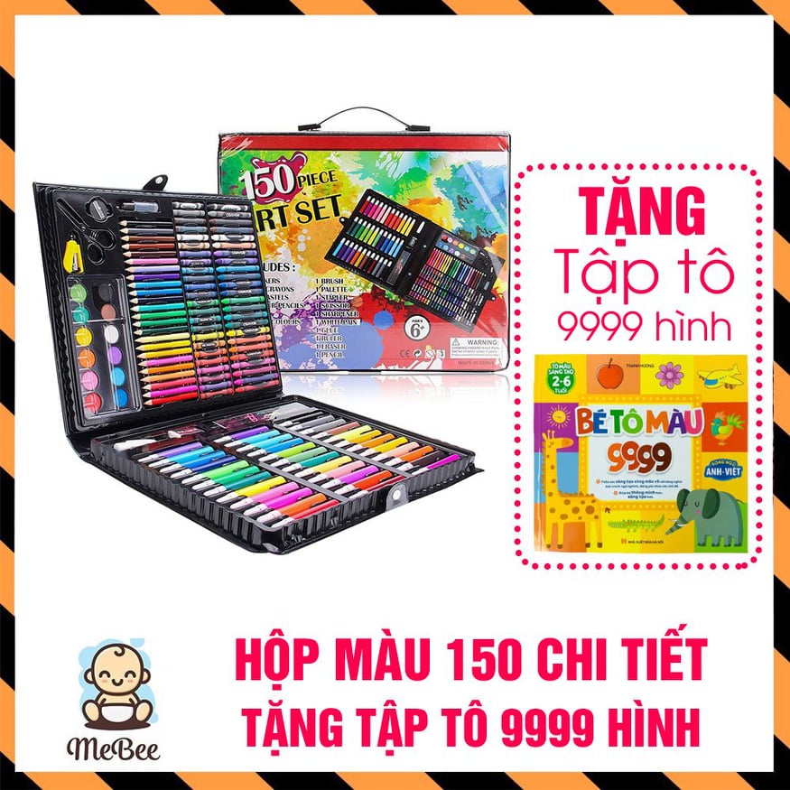 Hộp màu tô 130+ chi tiết tặng kèm tập tô 9999 hình