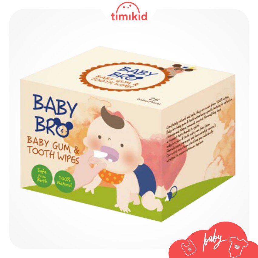 Gạc Rơ Lưỡi Lau Răng Miệng Hàn Quốc Baby Bro Chứa Xiliton Tự Nhiên An Toàn Cho Bé