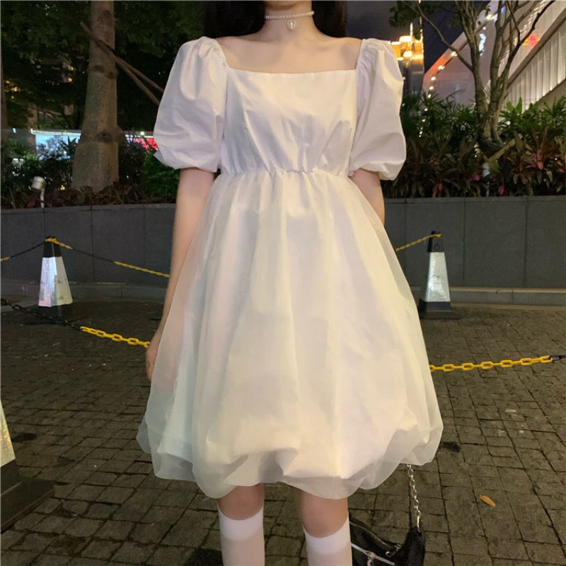 Đầm ulzzang babydoll trắng VD010
