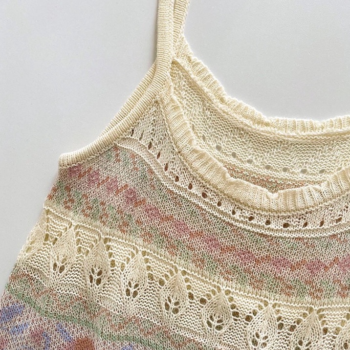 Áo hai dây dệt kim ZHELIHANGFEI đơn giản quyến rũ cho nữ