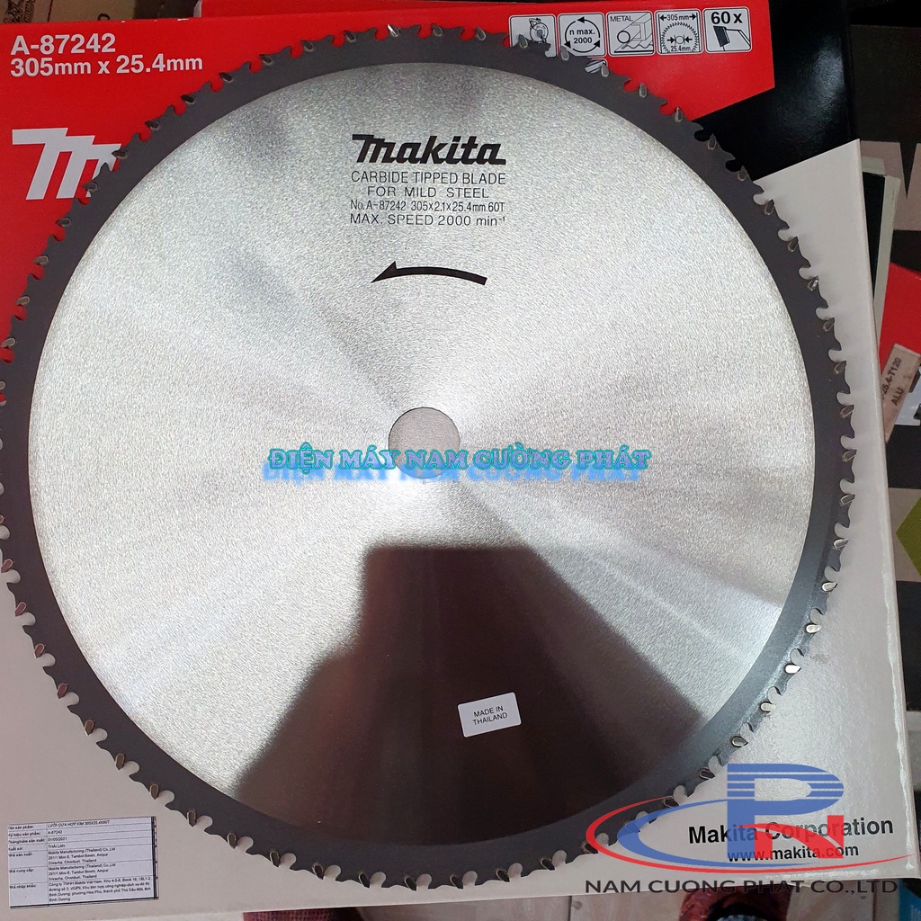 Lưỡi cắt sắt hợp kim Makita 305x25.4x60T A-87242- Dùng cho máy cắt LC1230