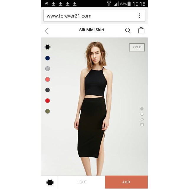 Chân váy thun xẻ tà hiệu FOREVER21