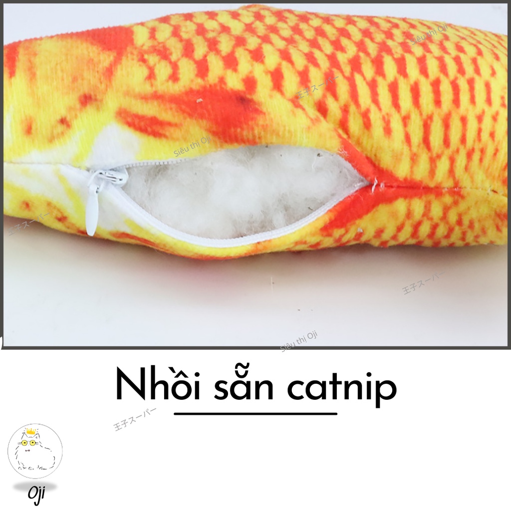 Thú Bông Hình Cá Đồ Chơi cho Mèo Cá Chép Kèm Catnip