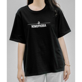 Áo thun in đen cotton 🍄NOMOPHOBIA 🍄