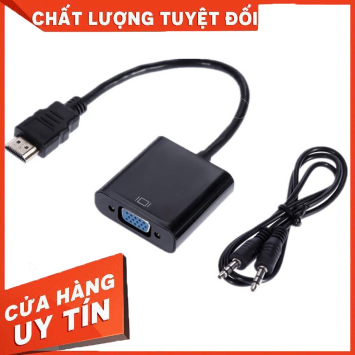 [Hàng xịn] Cáp chuyển đổi HDMI sang VGA kèm dây audio 3.5-Bộ đầu chuyển cổng HDMI ra VGA giắc HDMI to VGA,dây máy chiếu