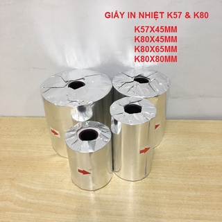 Giấy in nhiệt k80x45mm, k80x80mm, k57x45mm.