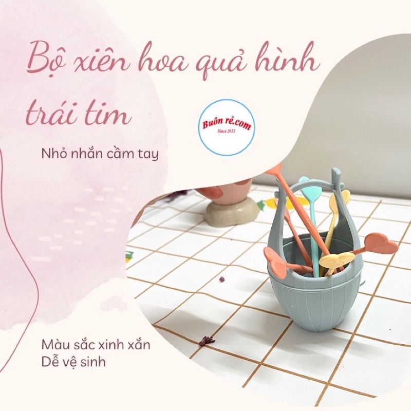 Bộ dĩa xiên hoa quả hình trái tim dễ thương Việt Nhật