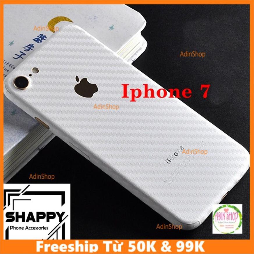 Skin Dán Cacbon Trắng Đen Full Viền IPhone 6/6P/7/7P [Adinshop]