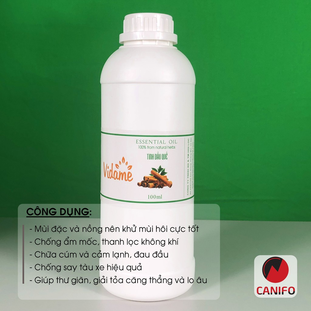 Tinh dầu quế nguyên chất Canifo chai 1 Lít có kiểm định chất lượng - Tinh dầu quế lau nhà, xông phòng, khử mùi hiệu quả