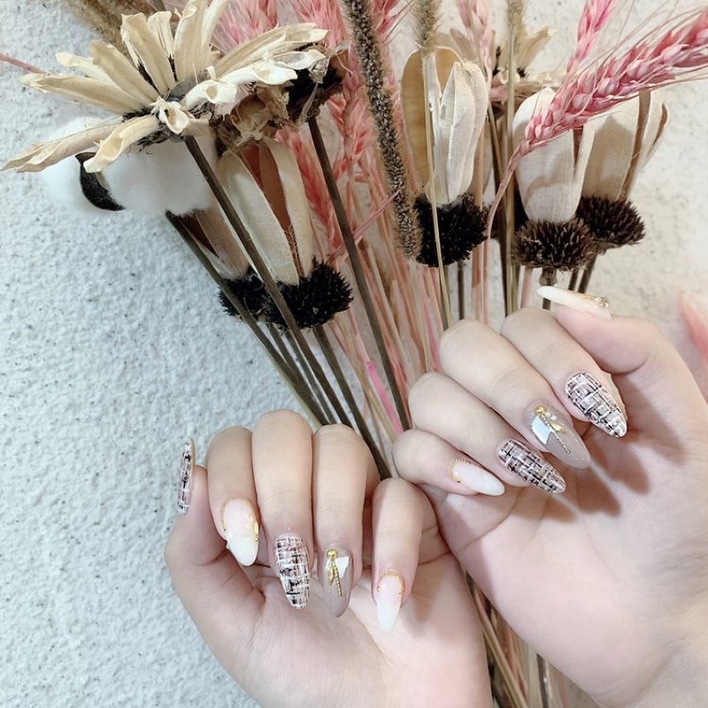 bộ nailbox kẻ dạ mix sà cừ