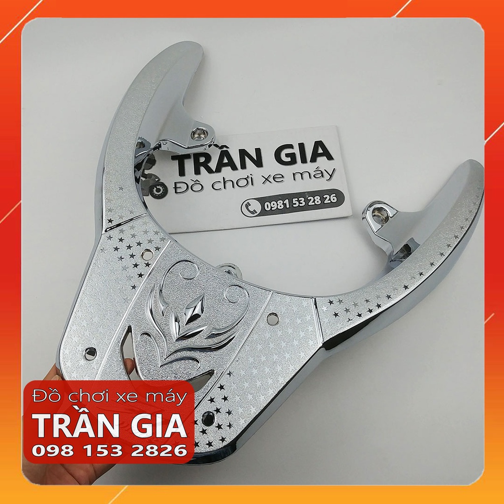 Ốp cảng sau xe Sh Mode năm 2013-2014-2015-2016-2017-2018-2019 chụp tay dắt Sh Mo nữ xi inox cacbon - phụ kiện trang trí