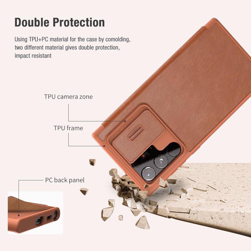 Nillkin QIN Pro – Bao da ví cái thẻ cho Samsung S22 Plus , S22 Ultra , S21 FE 5G , kèm lắp trượt bảo vệ camera cao cấp