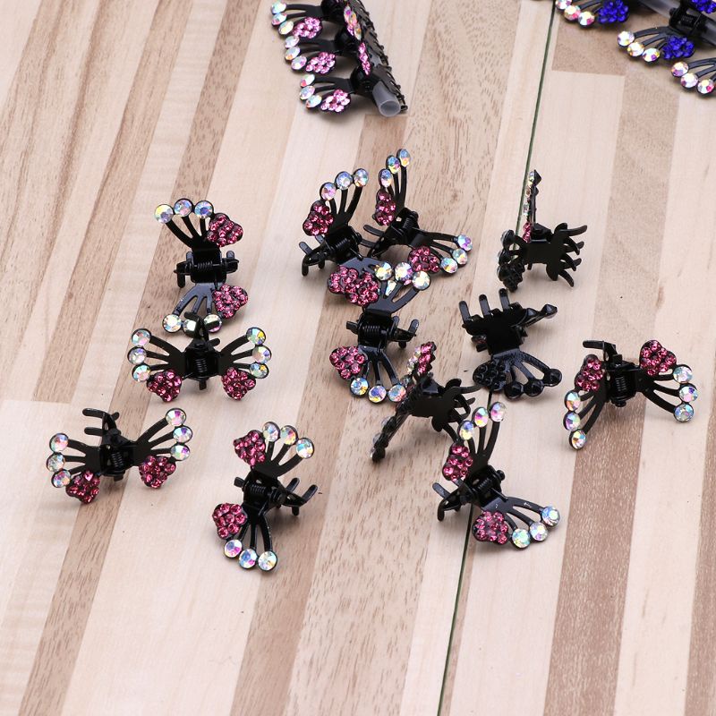 Bộ 12 Kẹp Tóc Đính Pha Lê Thời Trang 2018 Xinh Xắn Cho Bé Gái