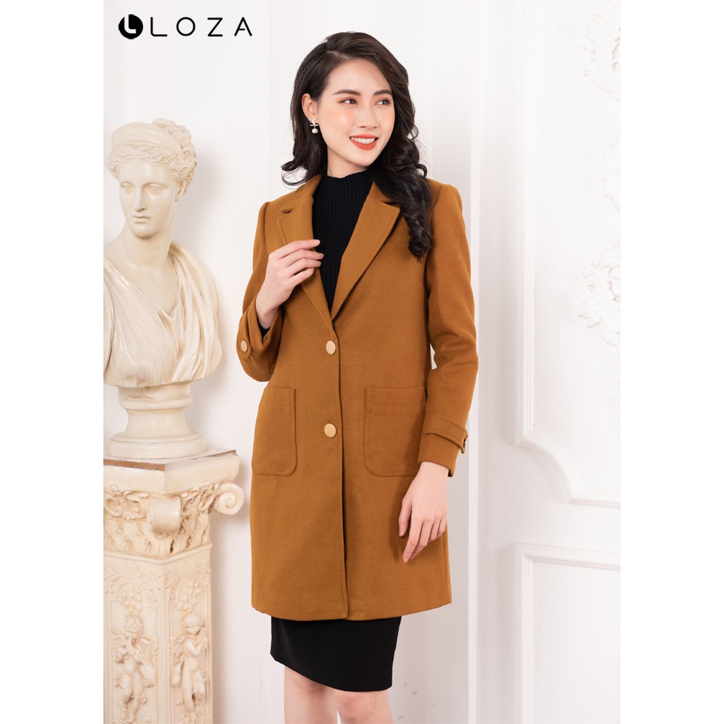 [Mã FASHIONMALLT4 giảm 15% đơn 150k] Áo khoác dạ dáng suông-LOZA LK6030