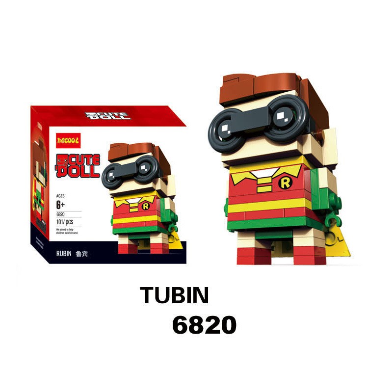 DECOOL 6815-6822 Brick Headz các siêu anh hùng - Đồ chơi Lắp ghép Mini Minifigures Batman Iron Man BrickHeadz