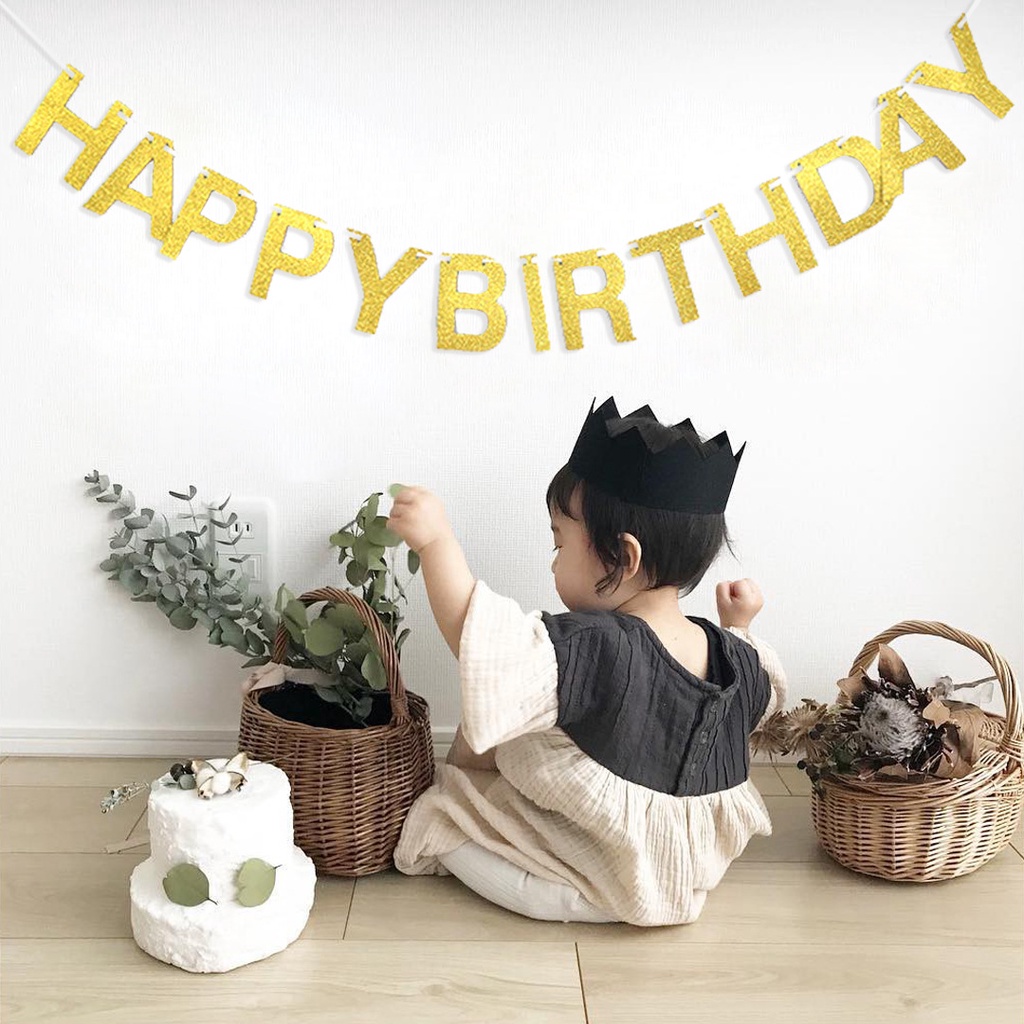 Dây chữ HAPPY BIRTHDAY kim tuyến trang trí sinh nhật