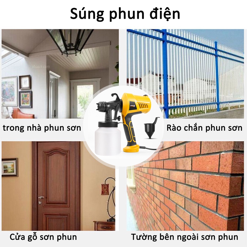Máy phun sơn dùng điện 500W Dụng Cụ Phun 220V Phích Cắm EU