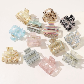 【QM】 Kẹp Tóc Càng Cua Bằng Acrylic Hình Vuông Phong Cách Hàn Quốc Cho Nữ