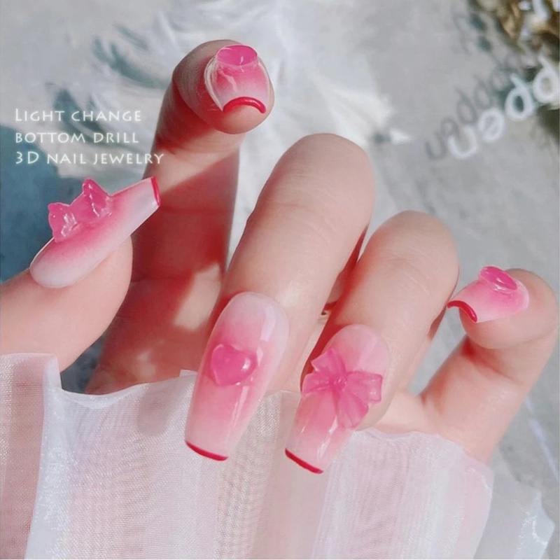 Hộp 7 Ngăn Miếng Dán Trang Trí Móng Tay 3D Hình Nơ Xinh Xắn