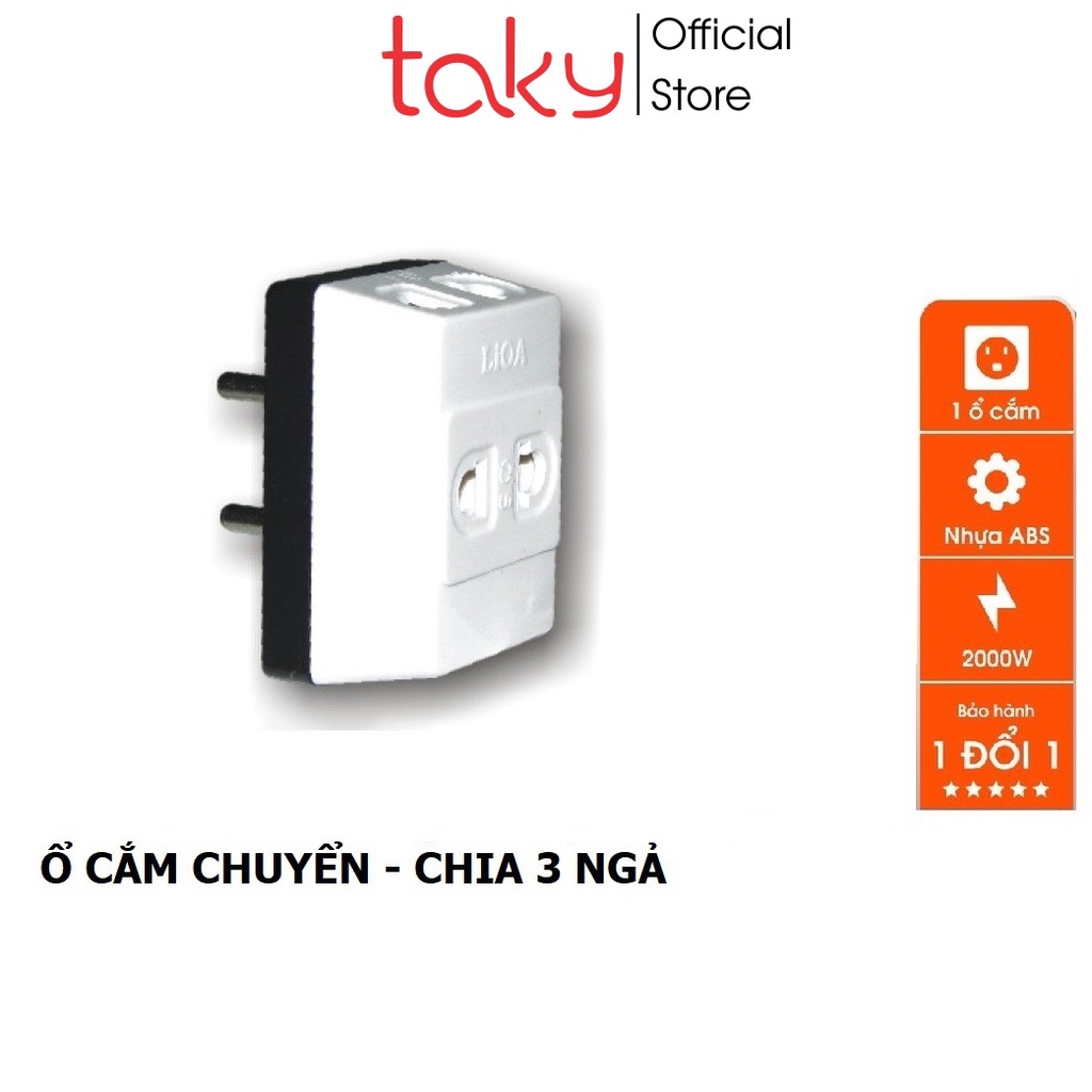 Ổ Cắm Điện Chia 3 Ngả - Taky, Chia Từ 1 Ổ Cắm Ra 3 Ổ Cắm, Tiện Dụng, Thiết Kế Nhỏ Gọn Và Cắm Không Mất Diện Tích - 8612