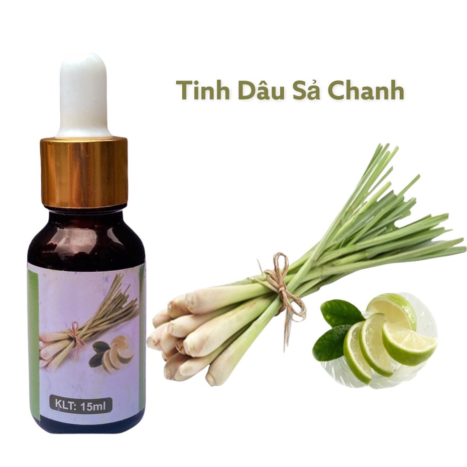 Tinh Dầu Sả Nguyên Chất Thiên Nhiên 100% Lọ 10ml Tinh Dầu Sả Thơm Phòng Chiết Xuất Nguyên Chất Giúp Đuổi Muỗi Khử Mùi