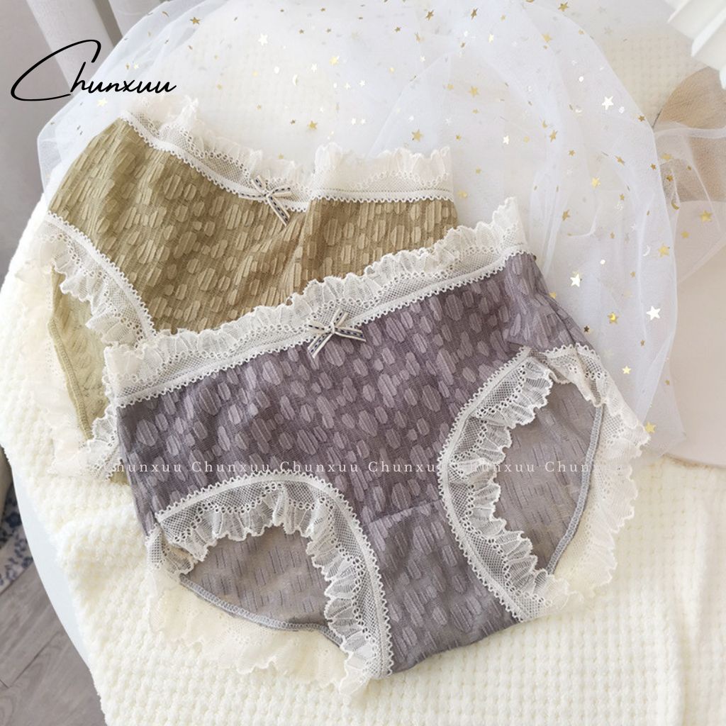 Quần lót ren nữ cao cấp CHUNXUU họa tiết phối ngọt ngào nữ tính, chất liệu mềm mại an toàn kháng khuẩn - QC75