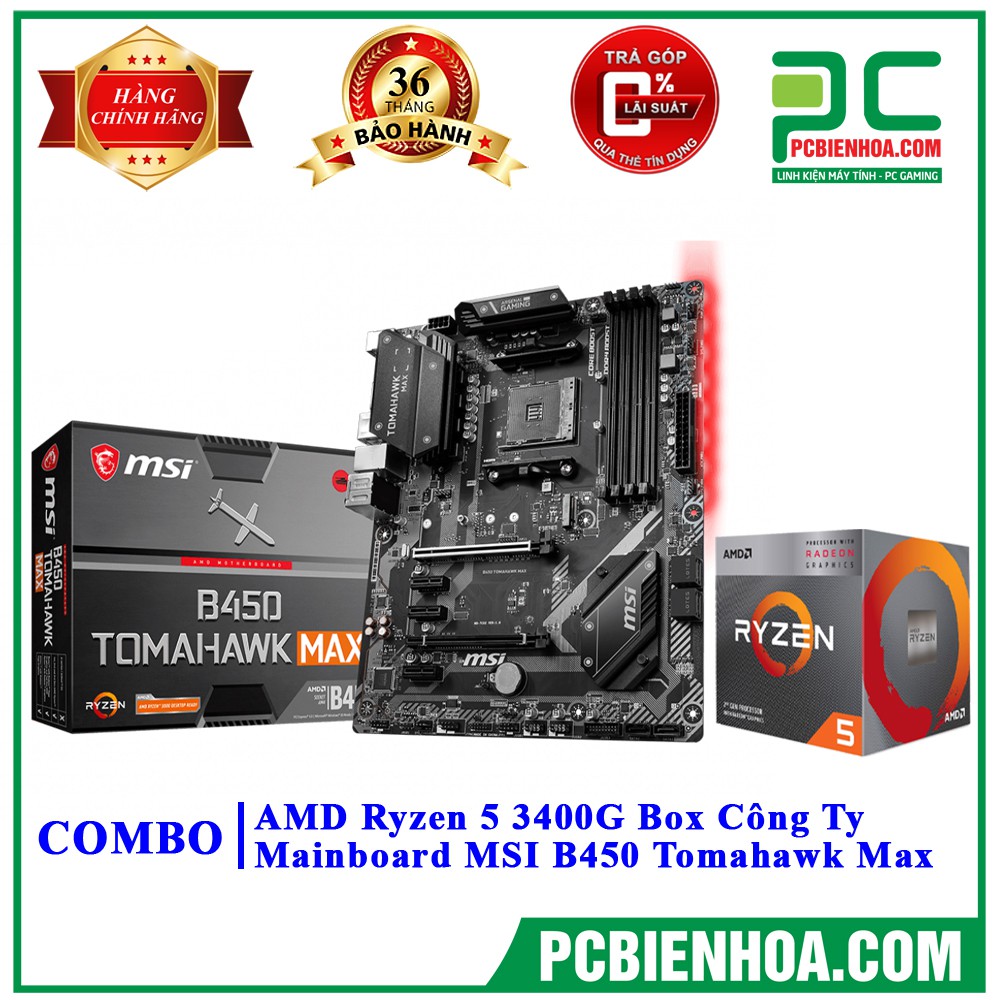  Ryzen 5 3400G Box hãng + Mainboard (ASrockMSI)