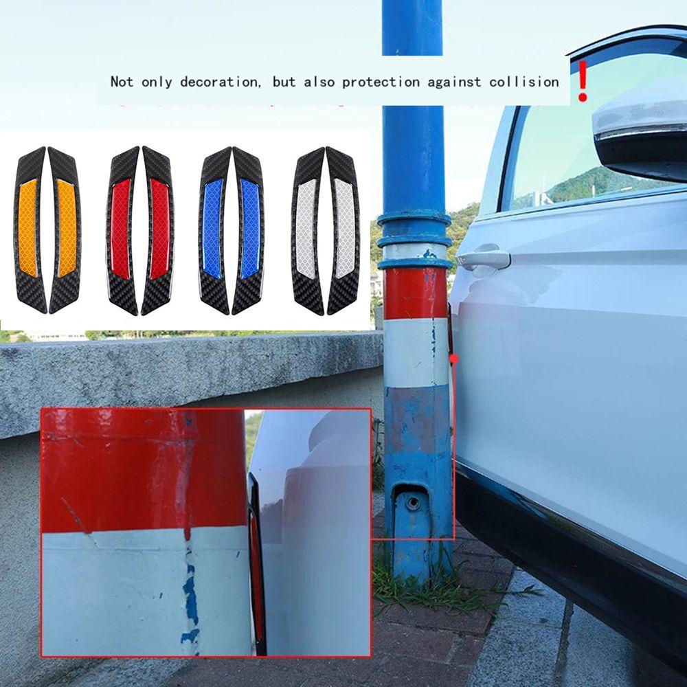 SHOUKEY Bộ 2 Miếng Dán Phản Quang Bằng Sợi Carbon Chống Va Chạm Cho Xe Hơi