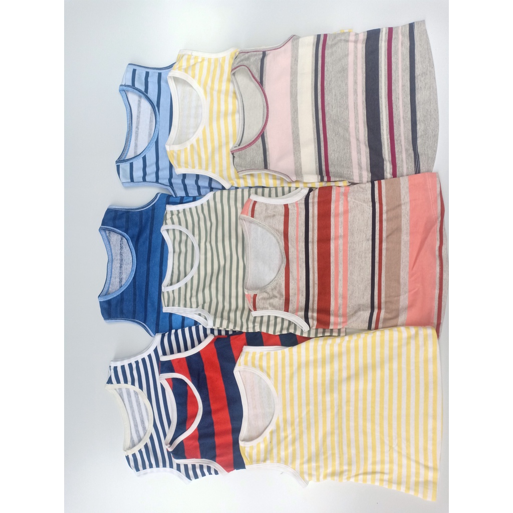 Sét 10 áo ba lỗ kẻ cho bé ⚡ GIÁ GỐC TẬI XƯỞNG ⚡ áo ba lỗ bé trai, gái chất cotton co dãn, thoáng mát