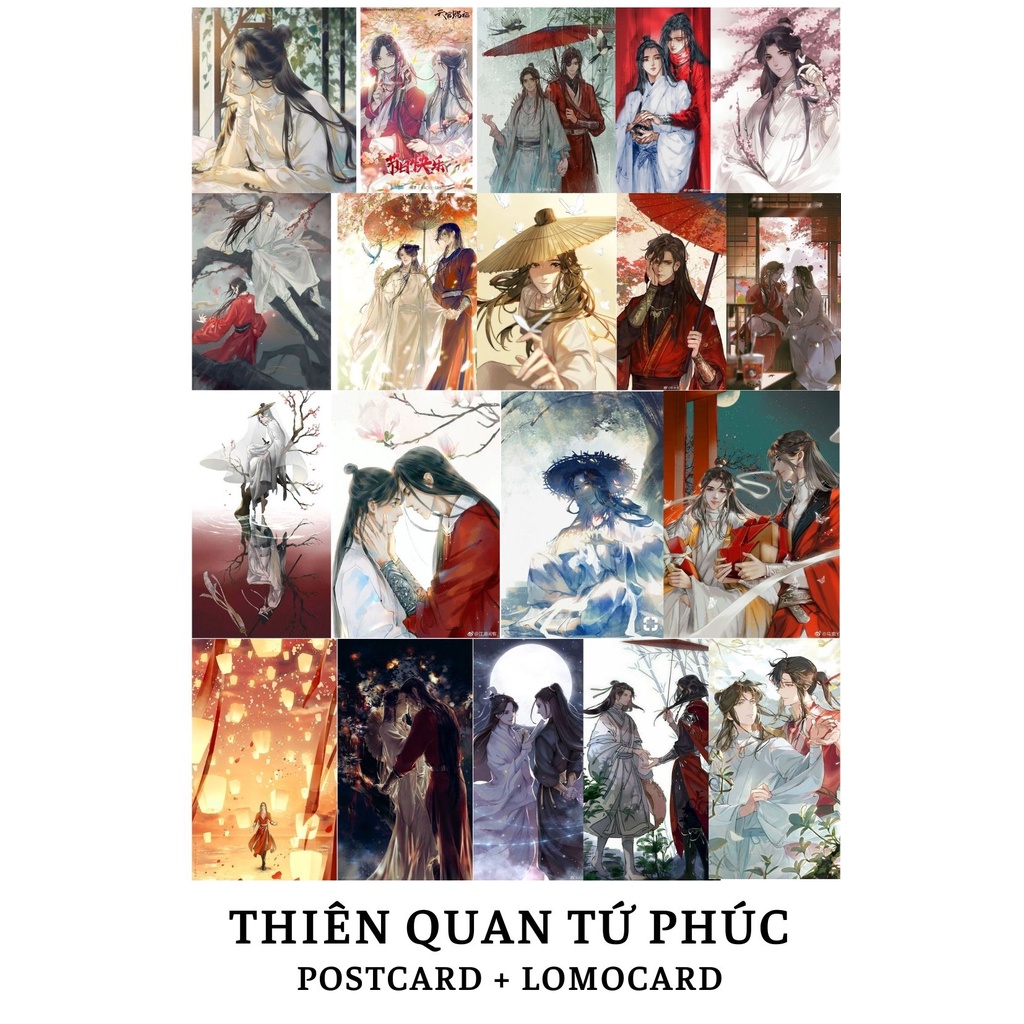 Postcard kèm Lomocard truyện đam mỹ THIÊN QUAN TỨ PHÚC, MA ĐẠO TỔ SƯ, HUSKY VÀ SƯ TÔN MÈO TRẮNG CỦA HẮN