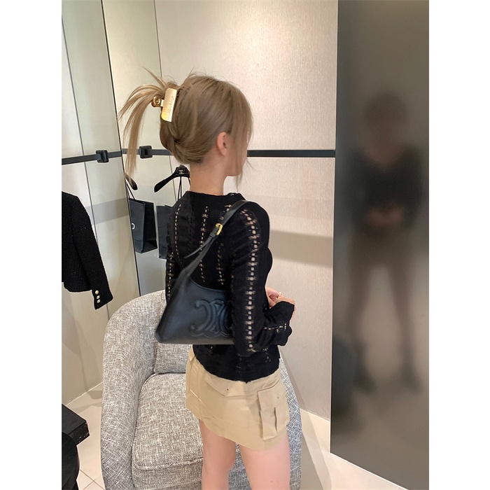 Cocory vn Set Áo Hở Lỗ + Chân Váy Chữ A Lưng Cao Thời Trang Nữ