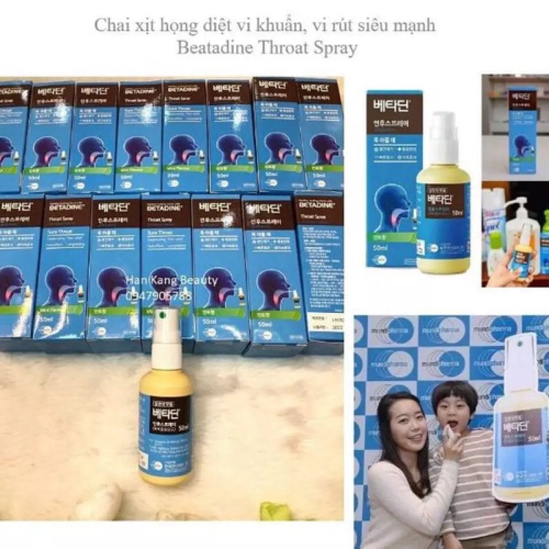Xịt Sát Khuẩn Cổ Họng Betadine Throat Spray Hàn Quốc 50ml