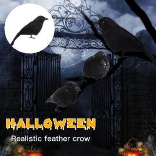 Mô hình chim quạ độc đáo giống thật trang trí halloween