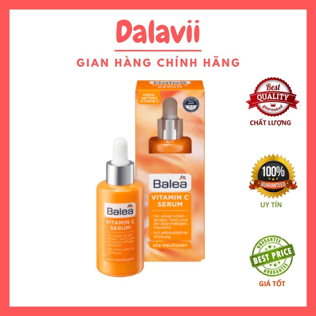 Serum Vitamin C Balea dưỡng trắng da 30ml của Đức, huyết thanh mờ thâm an toàn cho da