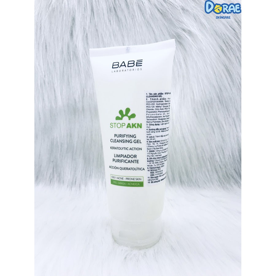 ✅ Gel rửa mặt dịu nhẹ Babe Stop AKN Purifying Cleansing Gel