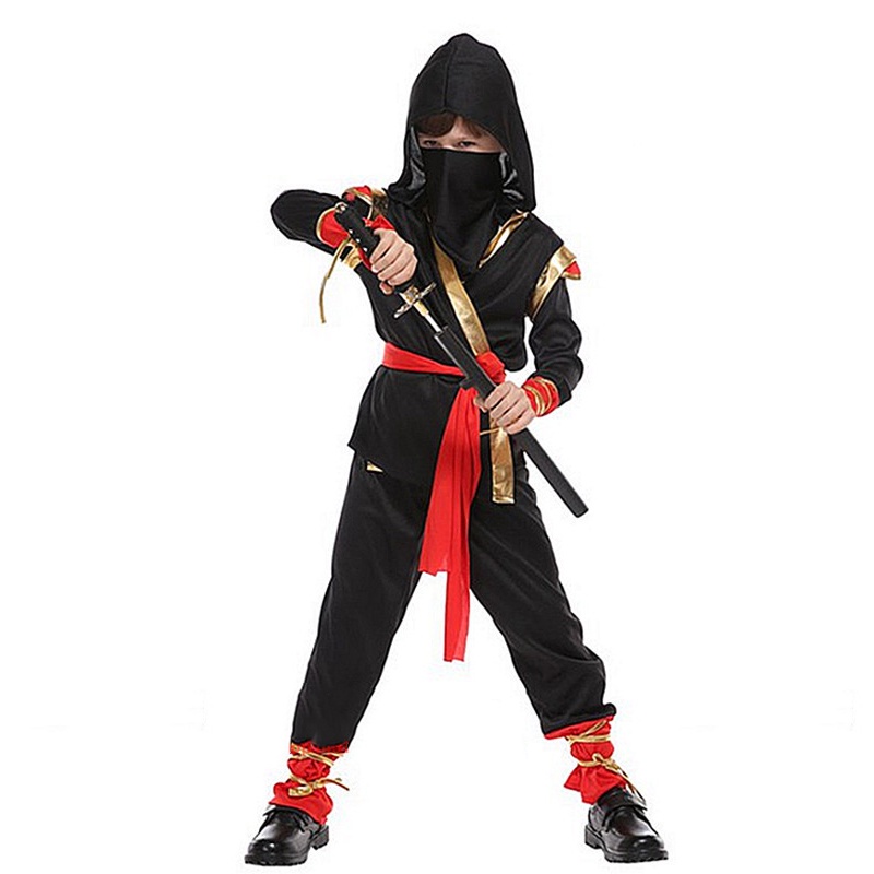 Bộ quần áo hóa trang ninja vàng đỏ đen cho bé trai mùa lễ hội Halloween