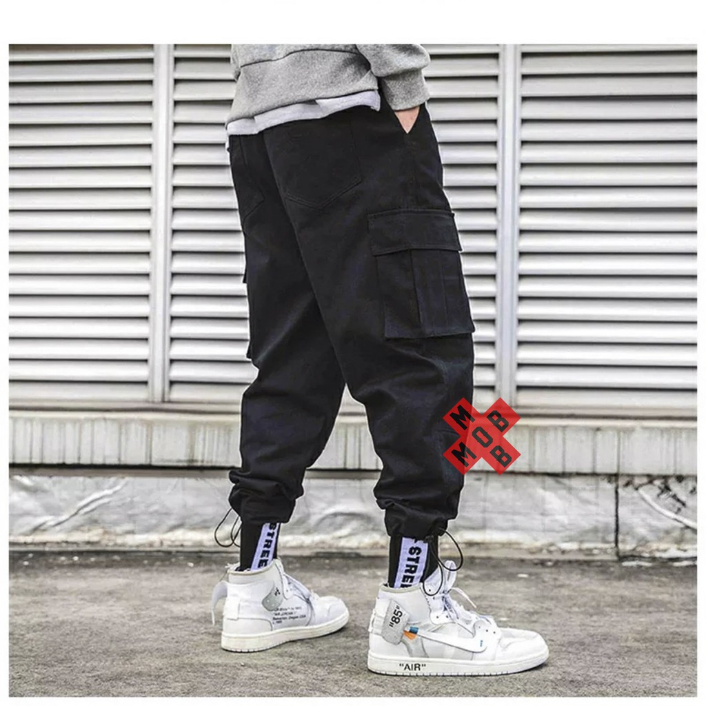 Quần Jogger Kaki Cargo Pant có dây rút gấu hot trend Hàn Quốc