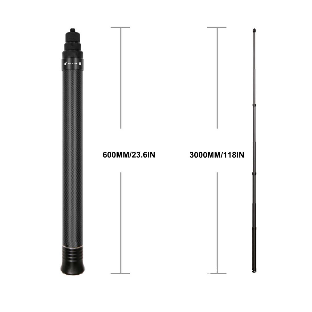 Gậy Tự Sướng Sợi Carbon Siêu Dài 3m Cho Insta360 ONE X2 / ONE R / ONE X