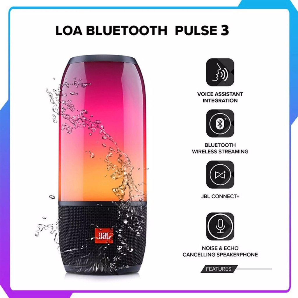 Loa bluetooth JBL Pulse 3 Full Đèn Led Âm Thanh Siêu Đỉnh-Siêu Bass Bảo Hành 6 Tháng Lỗi 1 Đổi 1 Trong 14 Ngày