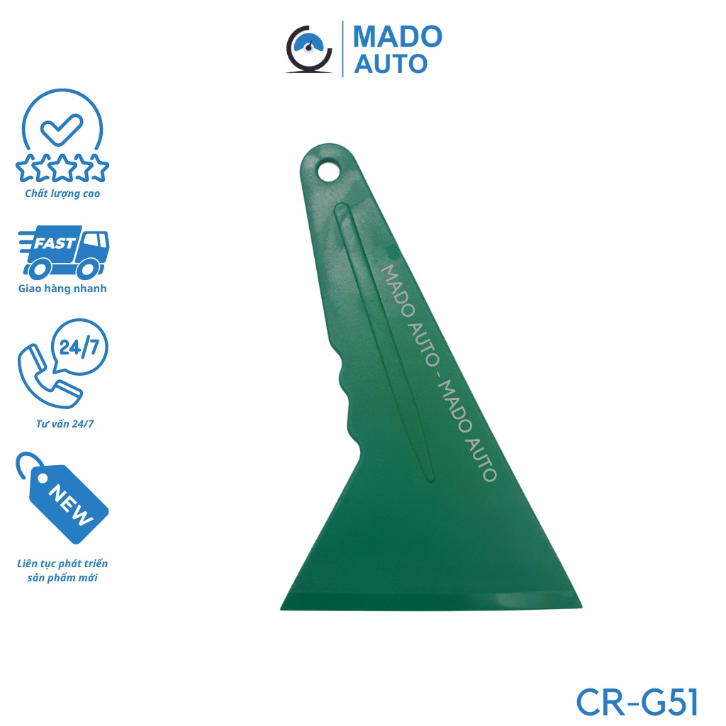 Gạt nhựa dán Film Phim cách nhiệt ô tô, dụng cụ dán Decal nhà kính cỡ lớn, lưỡi mềm MADO AUTO Plastic Squeegee CR-G51