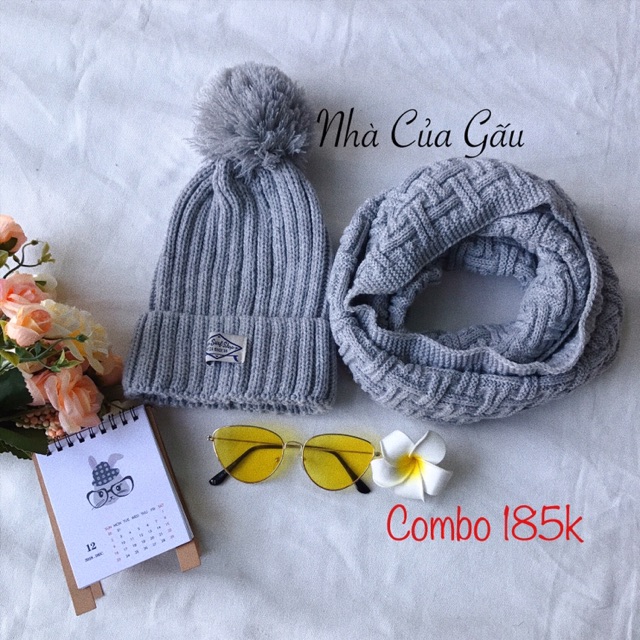 Mũ len và khăn ống ấm áp cho mùa thu đông