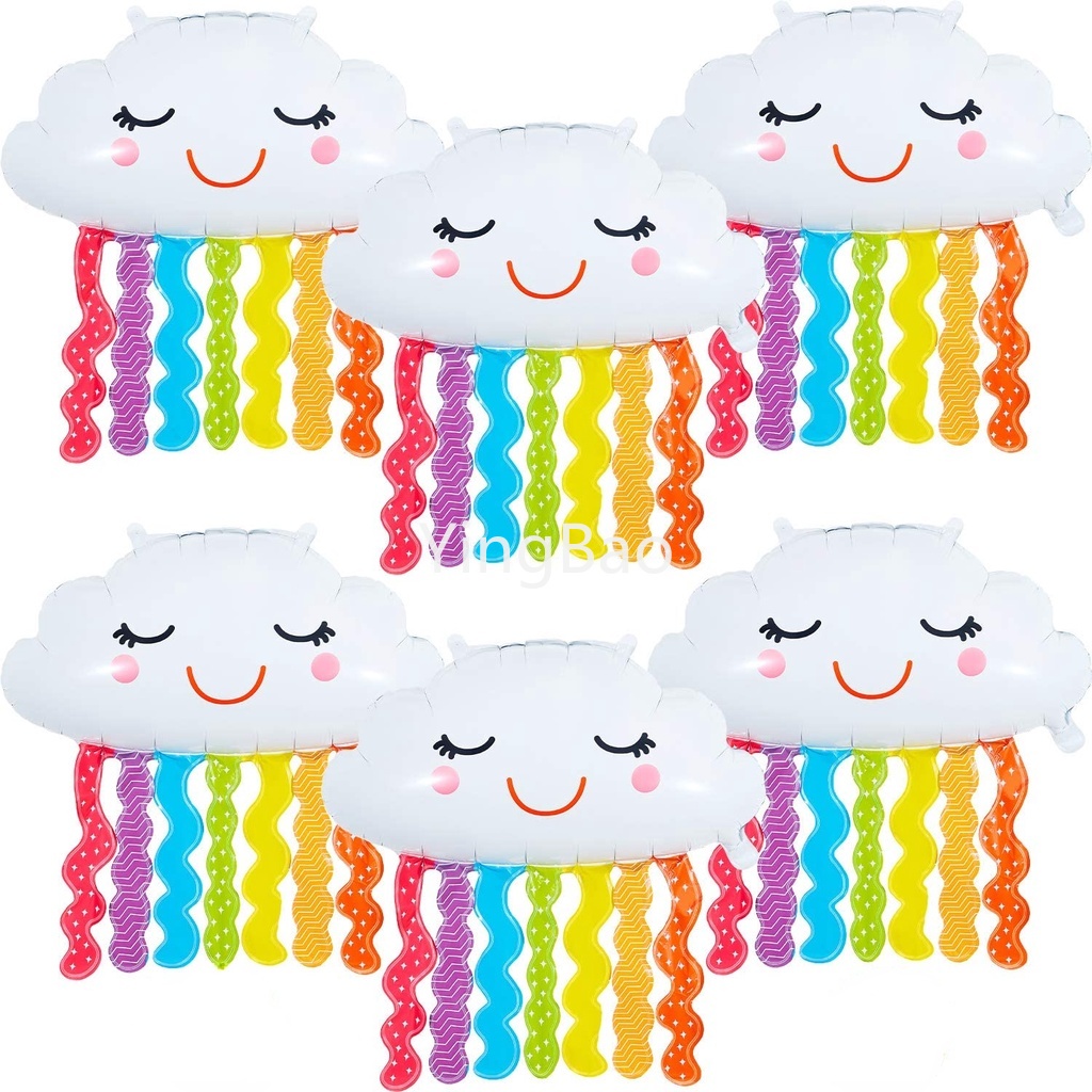 Bong Bóng Phôi Nhôm Tua Rua Màu Cầu Vồng Độc Đáo Dùng Trang Trí Tiệc