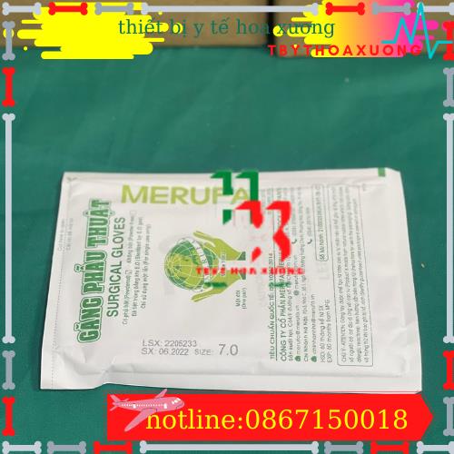 Găng tay phẫu thuật tiệt trùng MERUFA các cỡ