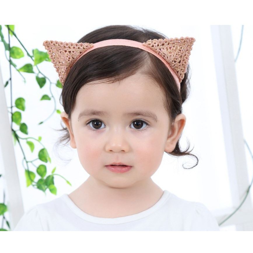 Băng đô thun len tai thỏ đáng yêu cho bé gái